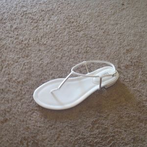 FRANCO SARTO Leather sz 7.5 M White Thong Sandal